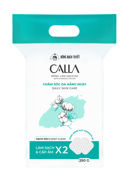 Bông làm sạch da Bông Bạch Tuyết Calla Sạch Sâu 250Gr