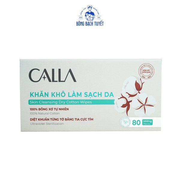 Khăn khô làm sạch da Calla 80 miếng/hộp
