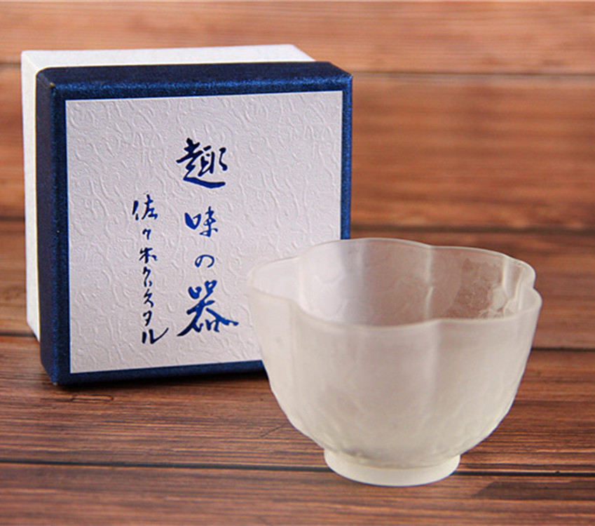 Cốc trà hoa mờ ly thủy tinh borosilicat phong cách nhật bản cốc nước đầy hương thơm