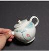 Ấm trà sứ vẽ tay, hoa sen tinh khiết, ấm trà nhỏ, gốm sứ gia dụng