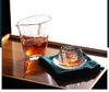 Lót chén trà thủy tinh đông lạnh trong suốt phong cách trà đạo Nhật Bản dùng kèm với các chén thủy tinh trong suốt