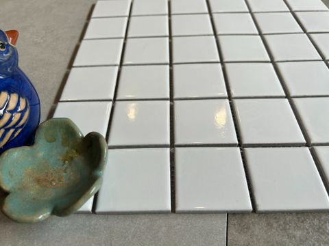  Gạch Mosaic màu trắng bóng 