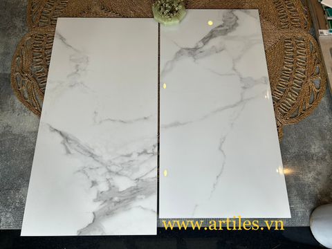  Gạch 60x120 nền trắng vân Marble 