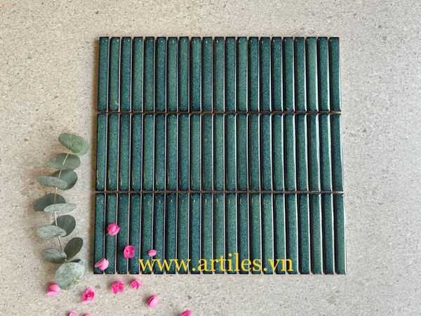 Gạch mosaic que men rạn xanh dương ArtM019