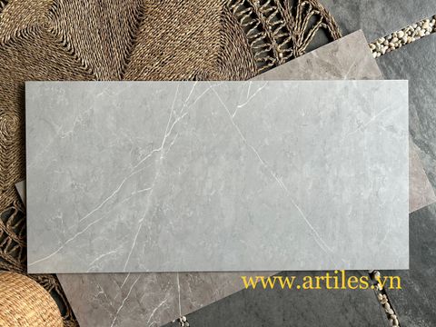  Gạch vân đá marble lát sàn 60x120cm xám nhẹ 