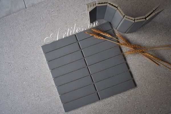 Gạch mosaic thanh que màu xám đậm