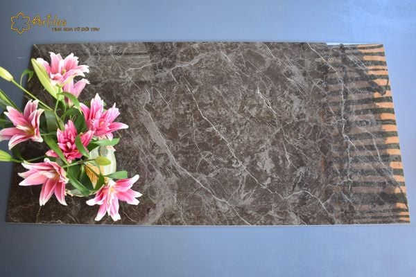 Gạch lát nền 60x120cm bóng nền đen vân tia chớp