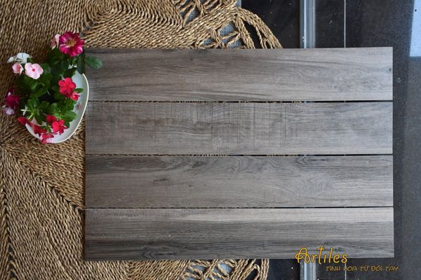 Gạch Vân Gỗ màu xám lông chuột đậm ArtZ14-03