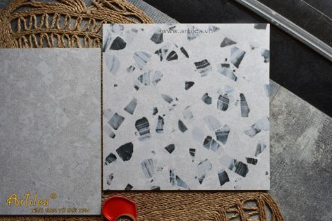  Gạch terrazzo hạt đá xám xanh 