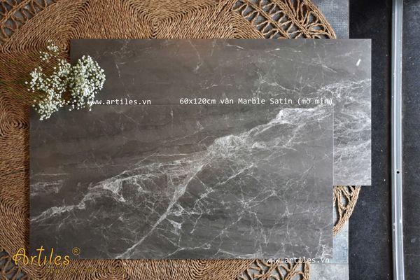 Gạch vân đá xám đậm bề mặt Satin Matt (Mờ mịn) ArtBB803