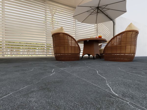Gạch lát nền màu đen vân chớp trắng Art313M