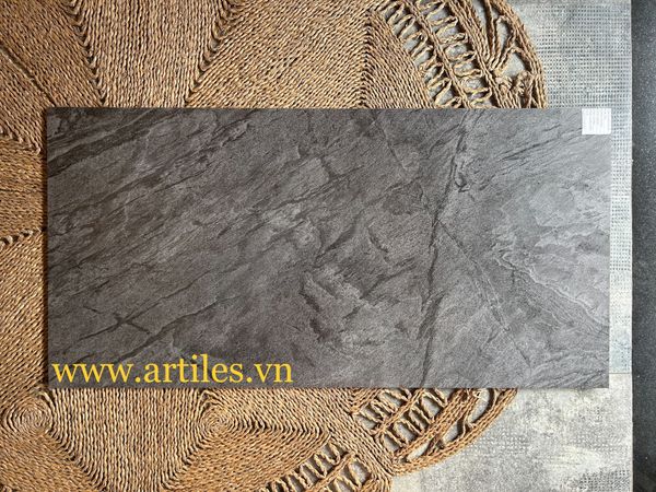 Gạch ốp lát 60x120cm vân đá mờ màu xám đen ML04