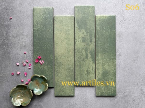 Gạch thẻ xanh lá mờ S06