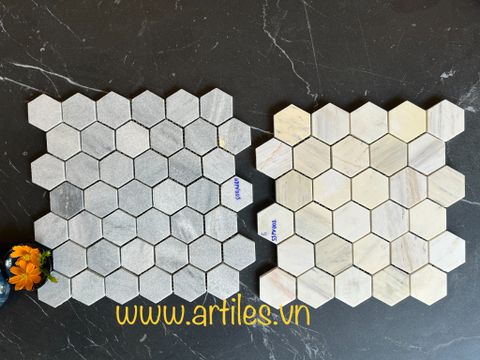  Lục giác mosaic đá tự nhiên 