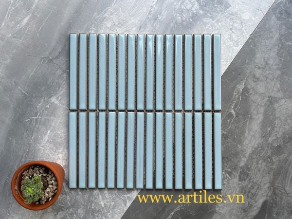 Mosaic men rạn thanh que xanh da trời