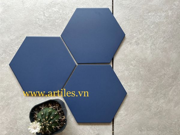 Gạch lục giác màu xanh dương