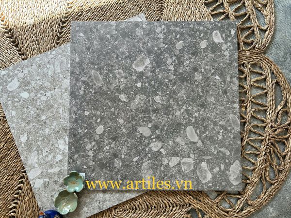Gạch đá mài terrazzo chống trơn màu đen