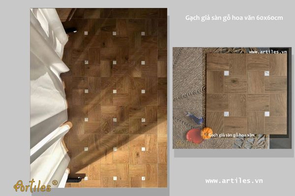 Gạch lát nền gỗ hoa văn đẹp Art6011