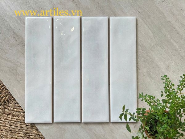 Gạch thẻ hiệu ứng bóng lượn màu trắng ArtP0