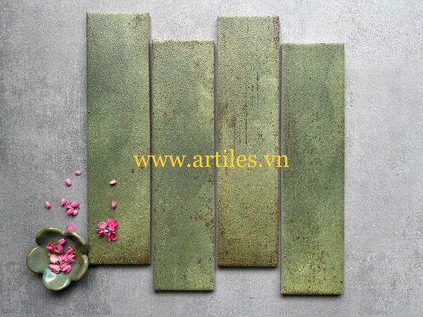 Gạch thẻ xanh lá mờ hiệu ứng hạt đường 06SG