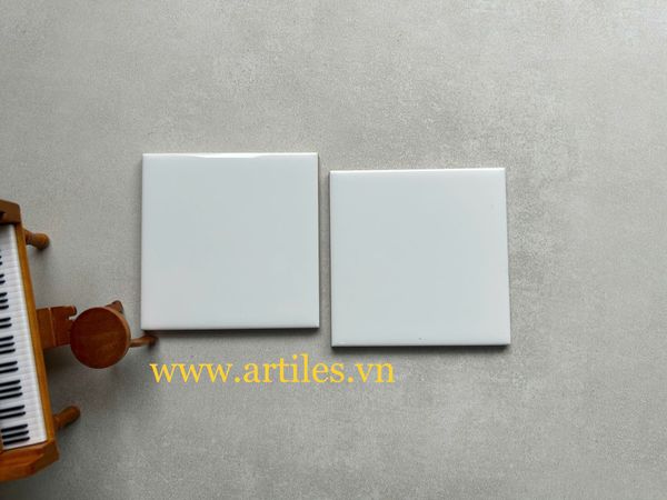 Gạch thẻ màu 100x100mm trắng bóng