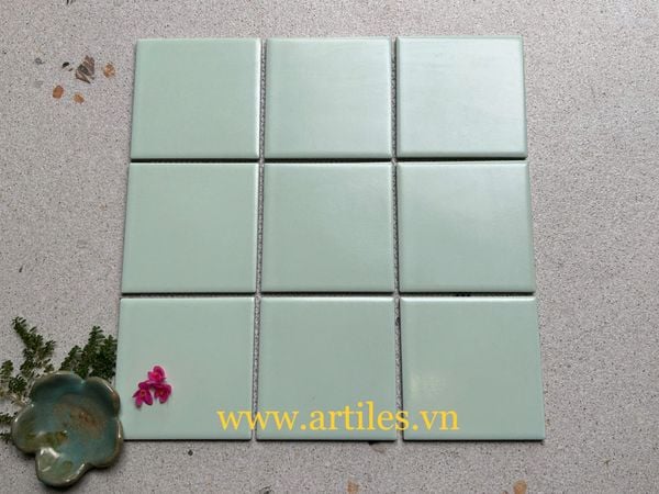 Gạch mosaic xanh mint 10x10cm ArtM905