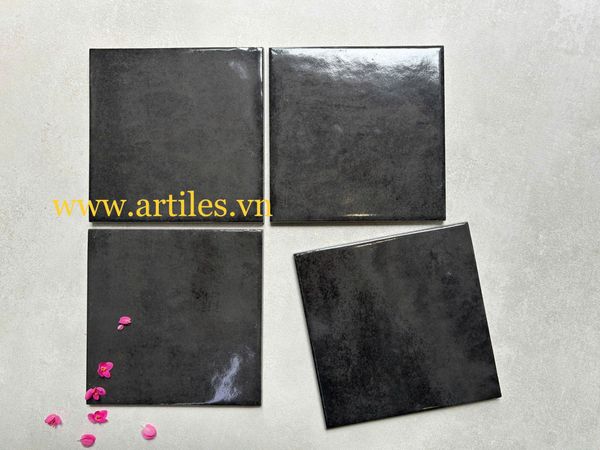 Gạch thẻ vuông đen bóng hiệu ứng 08G