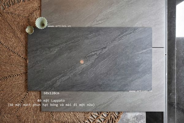 Gạch 60x120 Malaysia vân xám đen