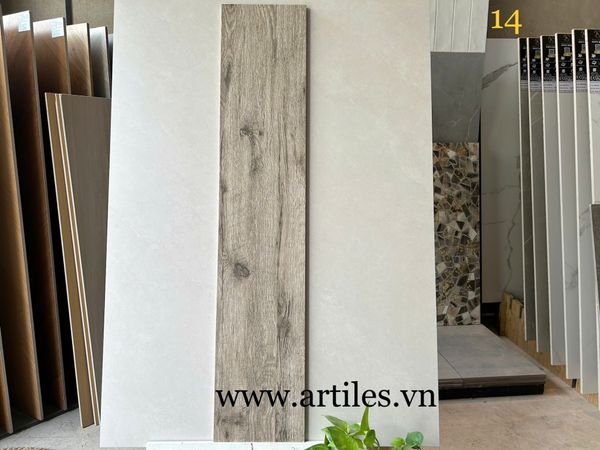 Gạch vân gỗ màu xám 20x100cm ArtM14