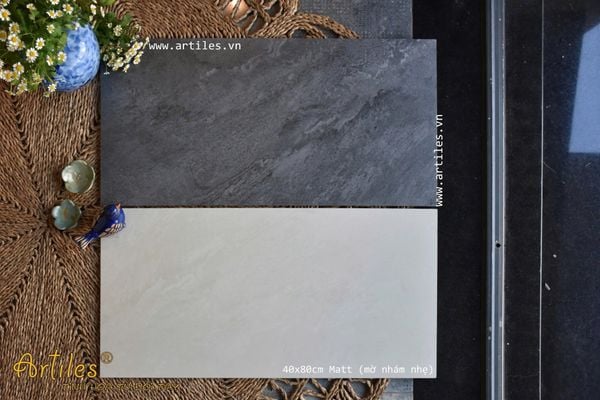 Gạch vân đá màu xám đen Art203M