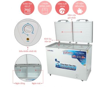 Tủ 2 ngăn 2 cánh dỡ đông mát ống đồng Alaska FCA-4600C