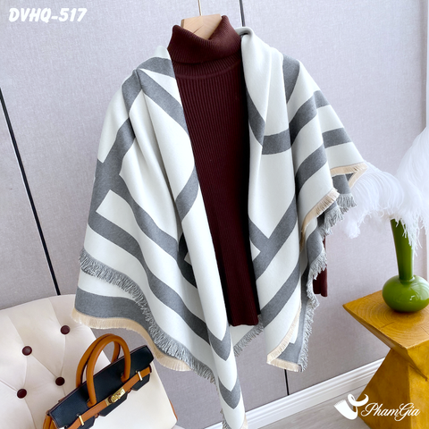 Khăn Choàng Dạ Cashmere Vuông Phong Cách Hàn Quốc Phiên Bản Mới  (DVHQ517)