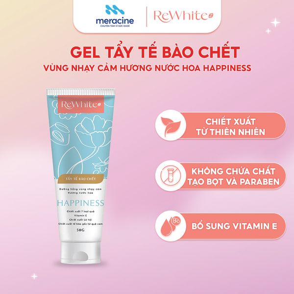  Rewhitez Gel tẩy tế bào chết dưỡng hồng vùng nhạy cảm hương nước hoa Happiness 