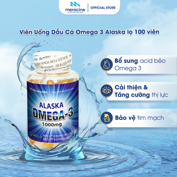  Thực phẩm bảo vệ sức khỏe Alaska Omega 3 - lọ 100 viên 