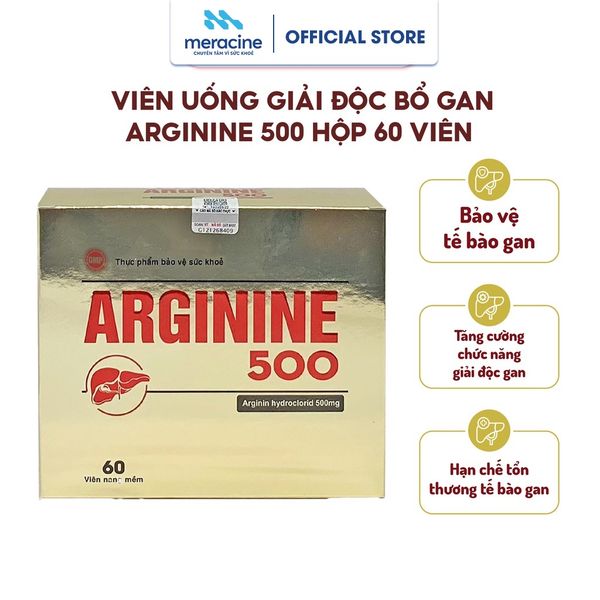  Thực phẩm bảo vệ sức khoẻ Arginine 500 - Hộp 60 viên 