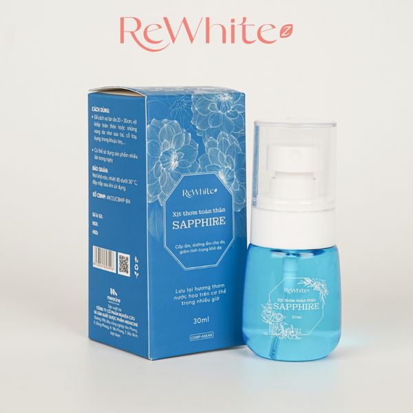  ReWhitez Xịt Thơm Toàn Thân Sapphire– Hương Nước Hoa Cao Cấp Lưu Hương 7 - 8 Giờ, Lọ 130ml 