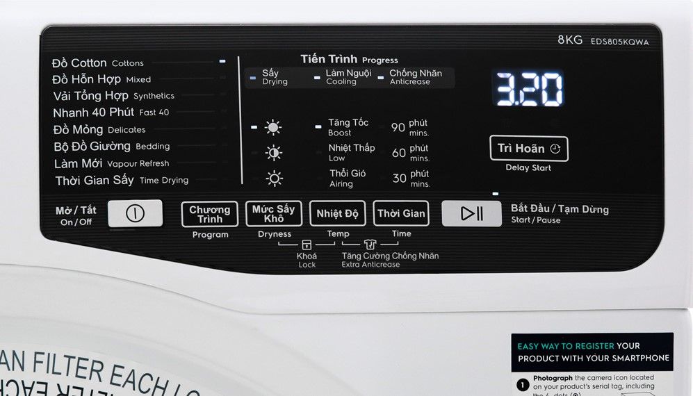 Máy sấy Electrolux 8 kg EDS805KQWA