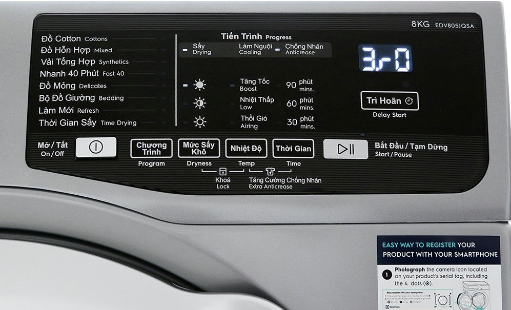 Máy sấy Electrolux 8 Kg EDV805JQSA