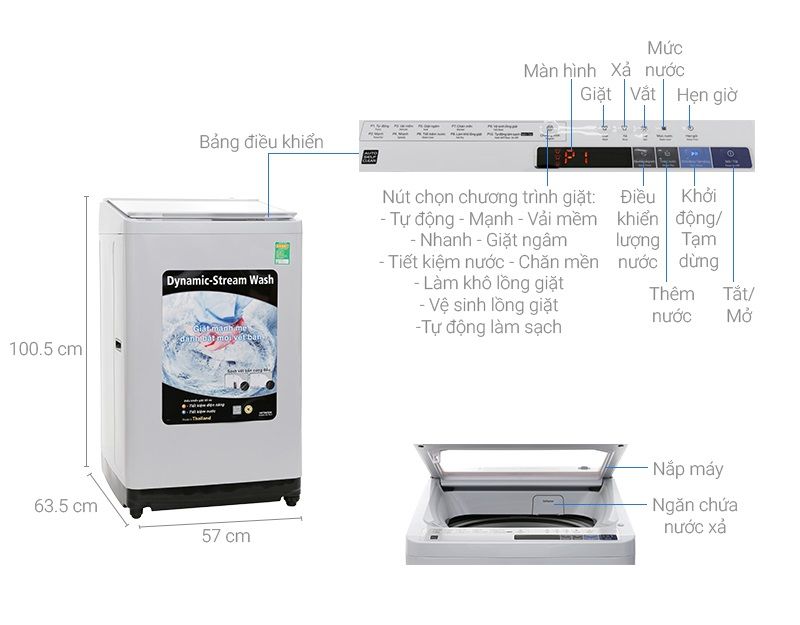 Máy giặt Hitachi 10kg SF-100XA 220-VT