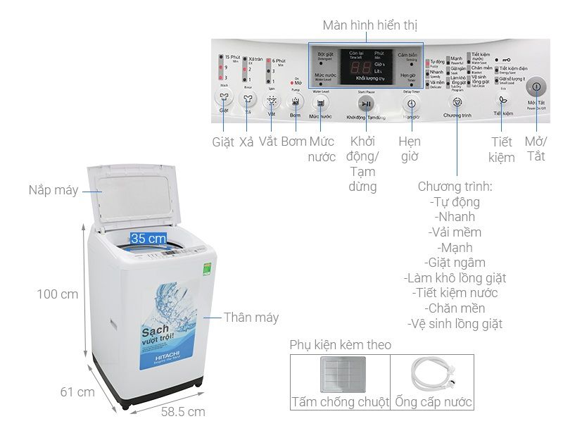 Máy giặt Hitachi 9.5Kg SF-S95XC