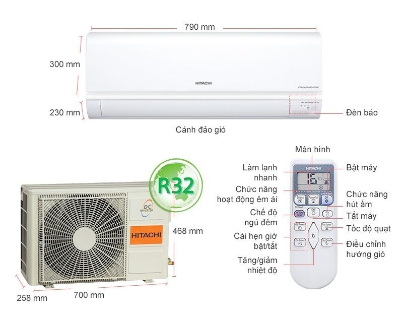 Máy lạnh Hitachi 1.5HP RAS-X13CGV (WH)