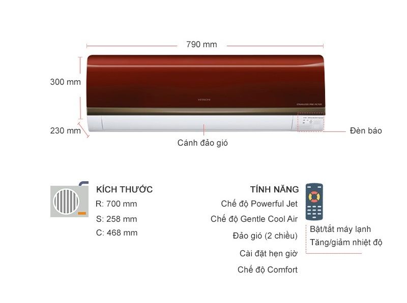 Máy lạnh Hitachi 1.5HP RAS-X13CGV RED