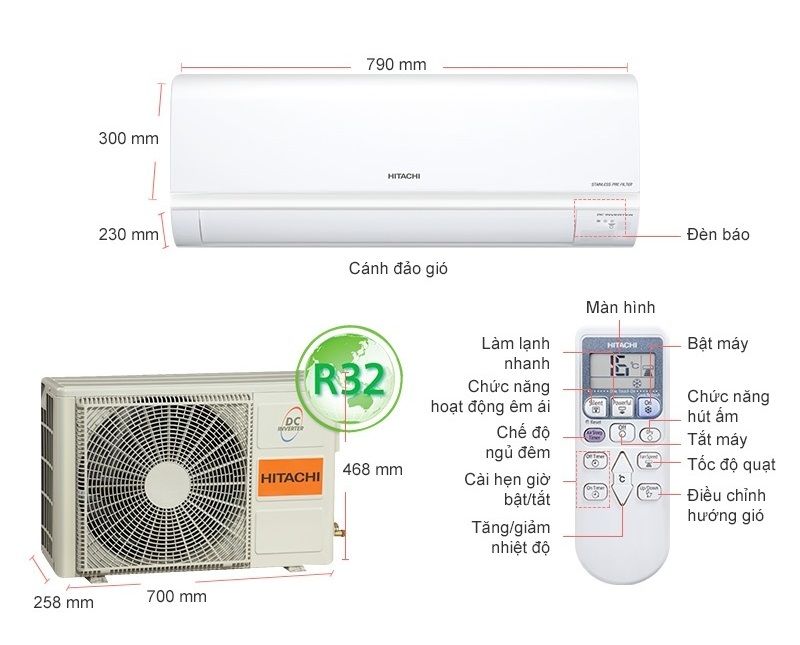 Máy lạnh Hitachi 1.0HP RAS-X10CGV (WH)