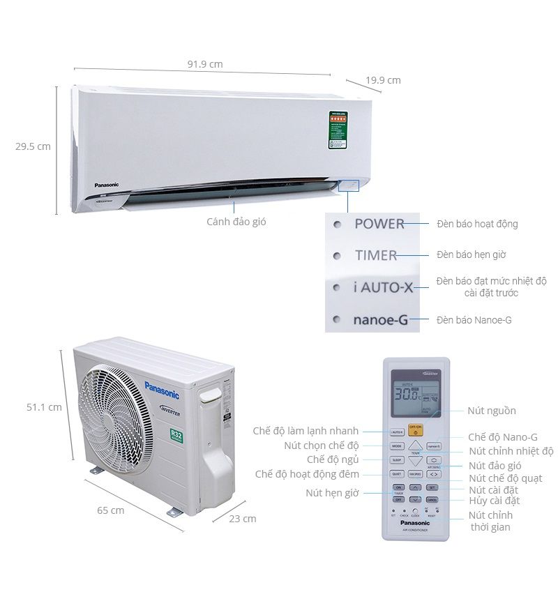 Máy lạnh Panasonic 1.0HP CU/CS-U9VKH-8