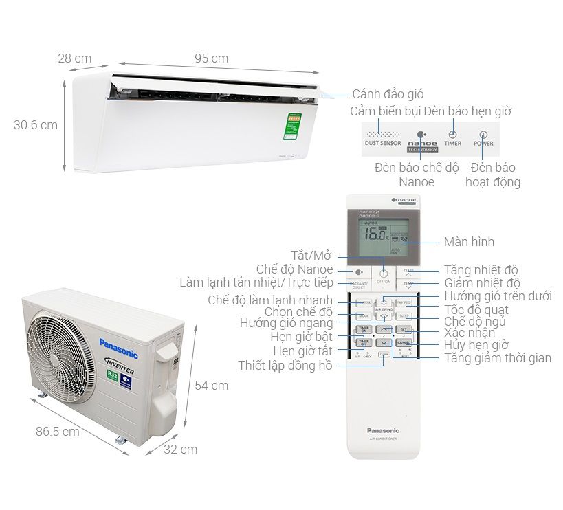 Máy lạnh Panasonic 1.5HP CU/CS-VU12UKH-8