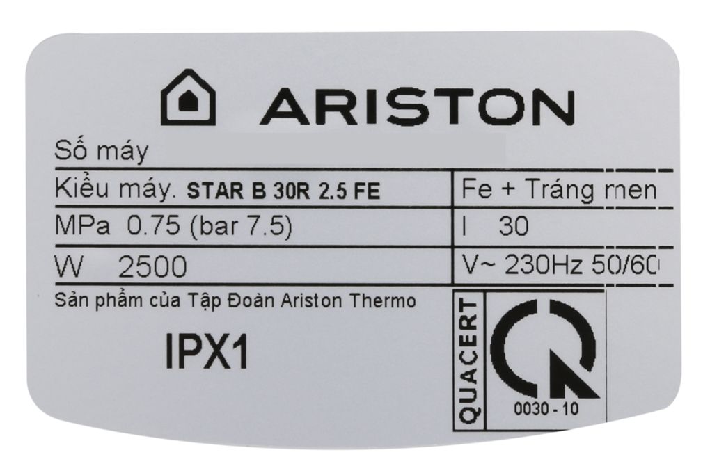 Bình nóng lạnh Ariston BLU 30R 2.5 FE