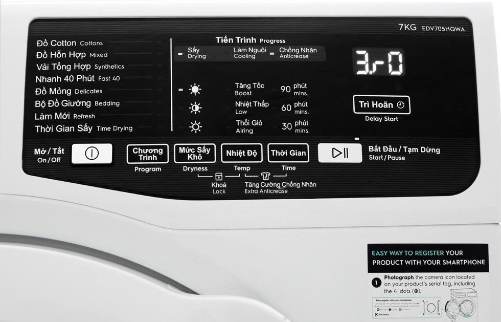 Máy sấy Electrolux 7 Kg EDV705HQWA