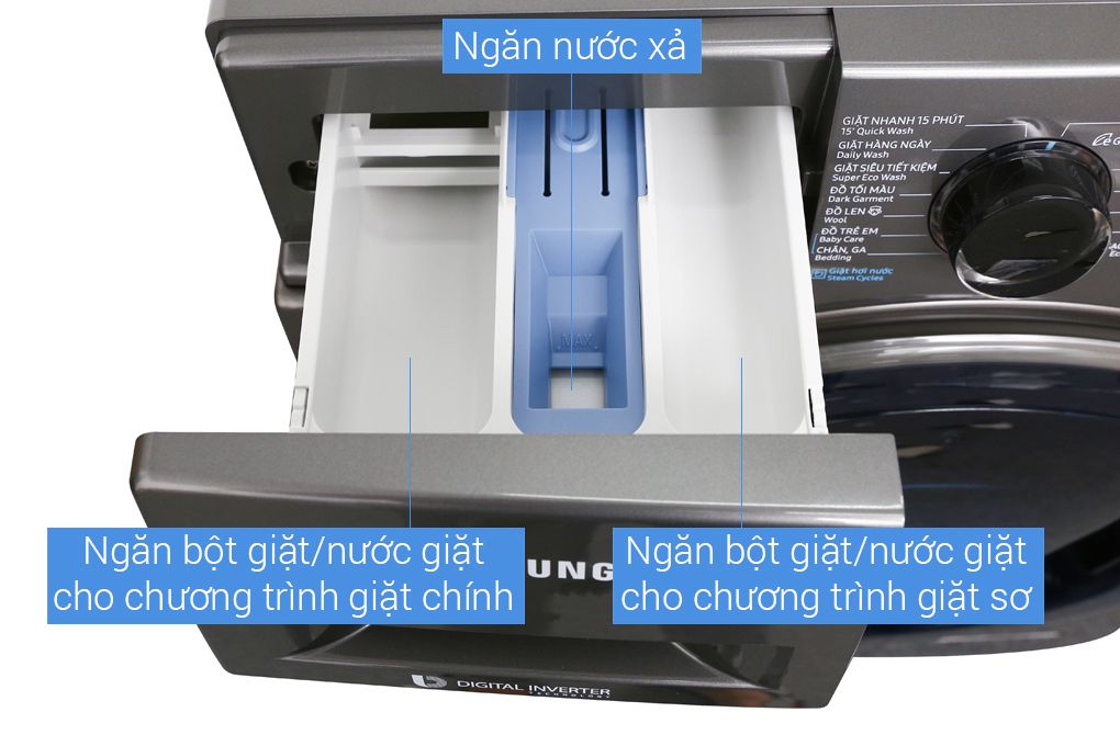 Máy giặt Samsung 9 Kg Addwash WW90K54E0UX/SV hơi nước