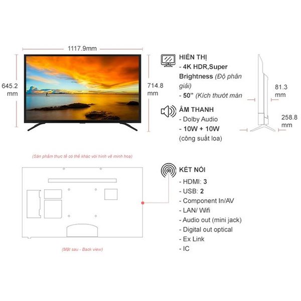 Smart Tivi Casper 4K 50 Inch 50G6000