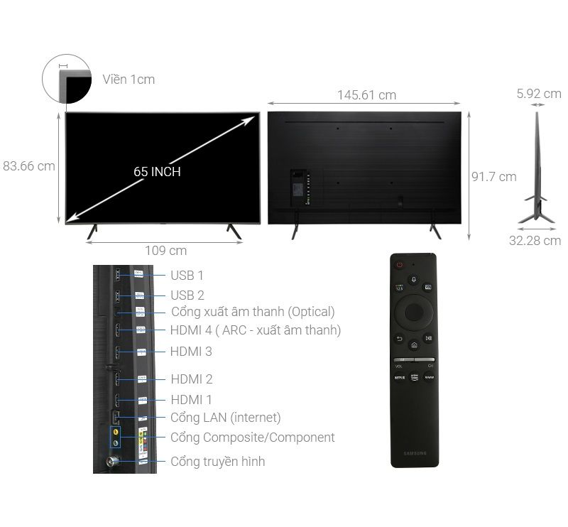 Smart Tivi Samsung 4K 65 inch QA65Q65RAKXXV